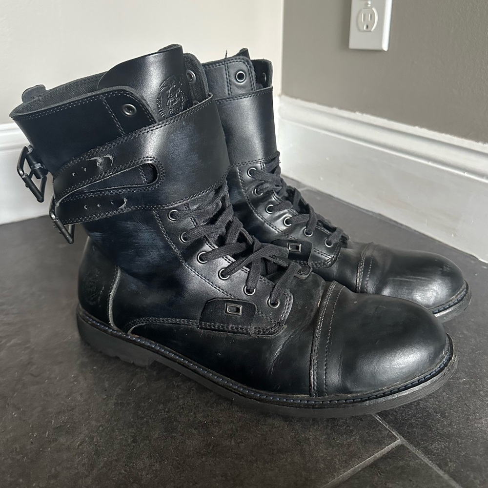 Diesel leather combat Boots